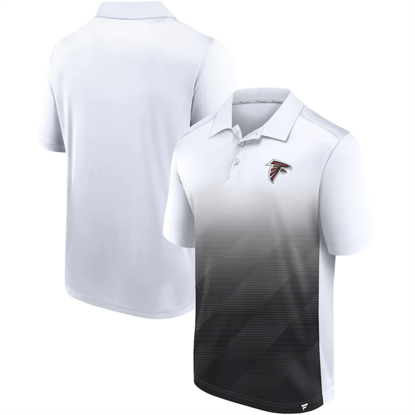 Men's Atlanta Falcons White/Black Iconic Parameter Sublimated Polo Men's Atlanta Falcons White/Black Iconic Parameter Sublimated Polo